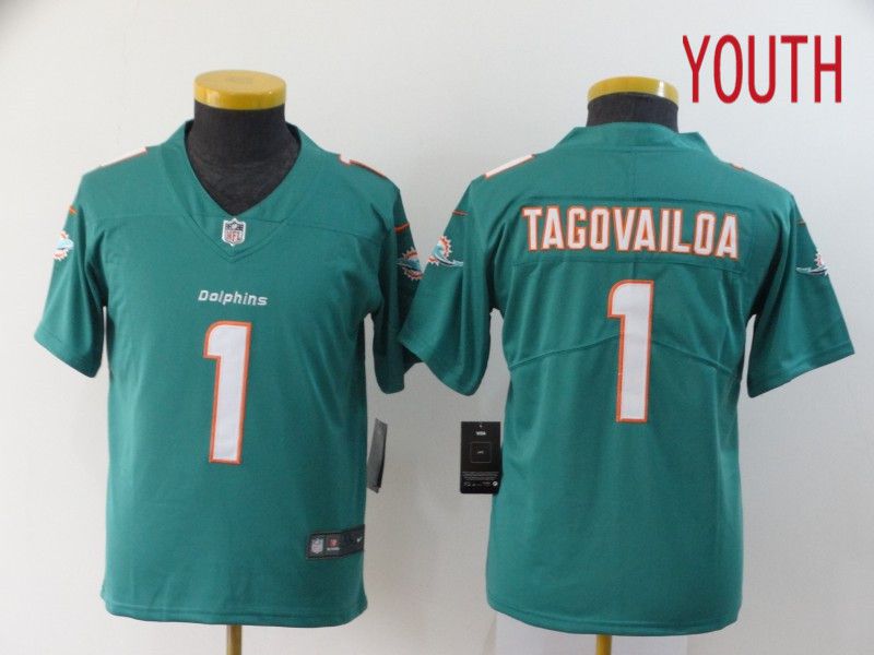Youth Miami Dolphins #1 Tagovailoa Green Nike Vapor Untouchable Stitched Limited NFL Jerseys->youth nfl jersey->Youth Jersey